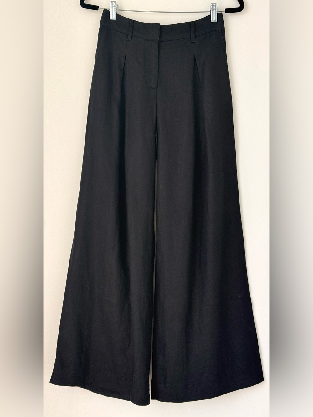 NWOT Reformation Wide Leg Black Linen Asher Pants Pockets Co-ord Top Avail. Sz 2 - Picture 2 of 11